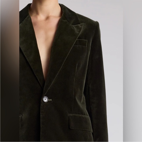 A.L.C $695 Ben Velvet Tailored Jacket Olive NWT - Picture 6 of 6